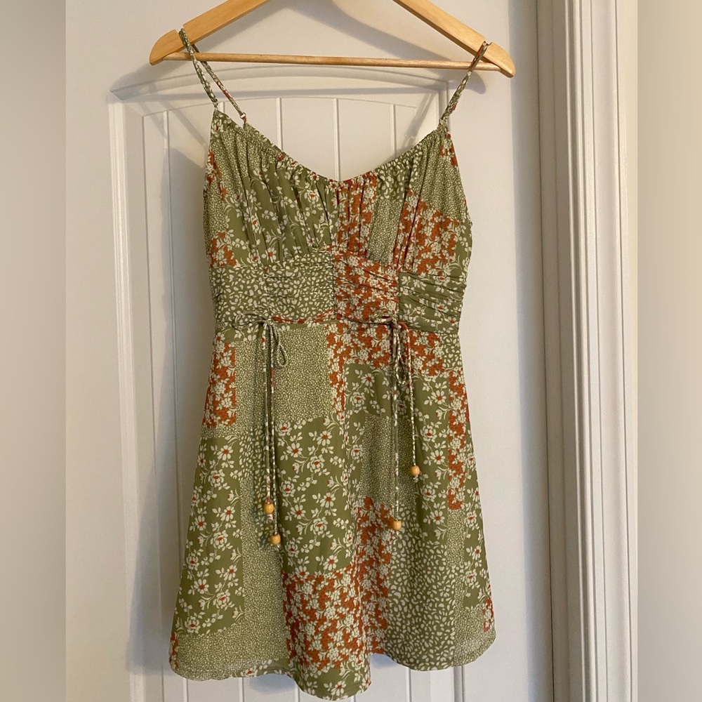 Green patchwork summer dress!